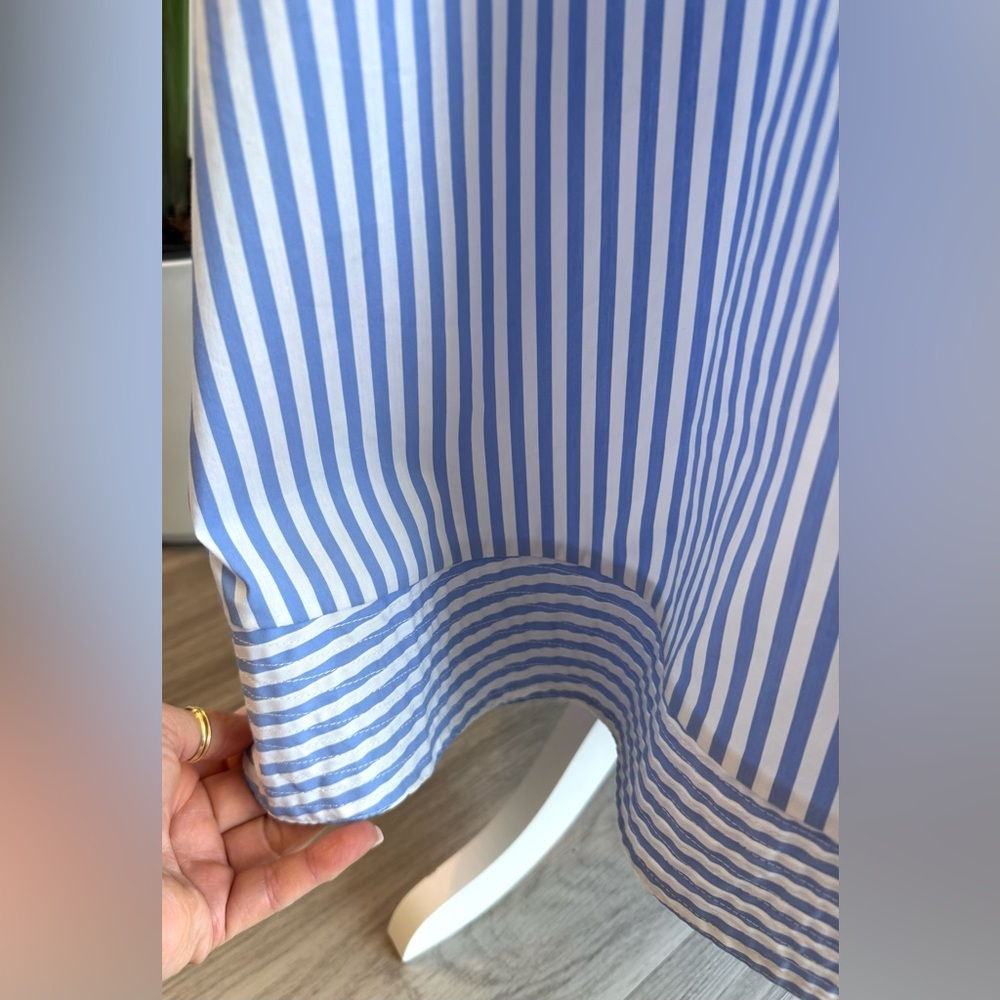 CK Bradley Blue Striped Midi Shirt Dress - Classic Button-Front - Picture 4 of 9